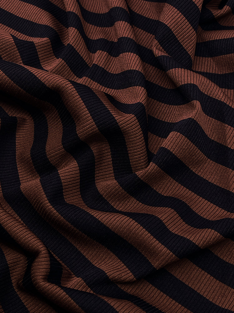 Tecido Malha Canelada Listrada