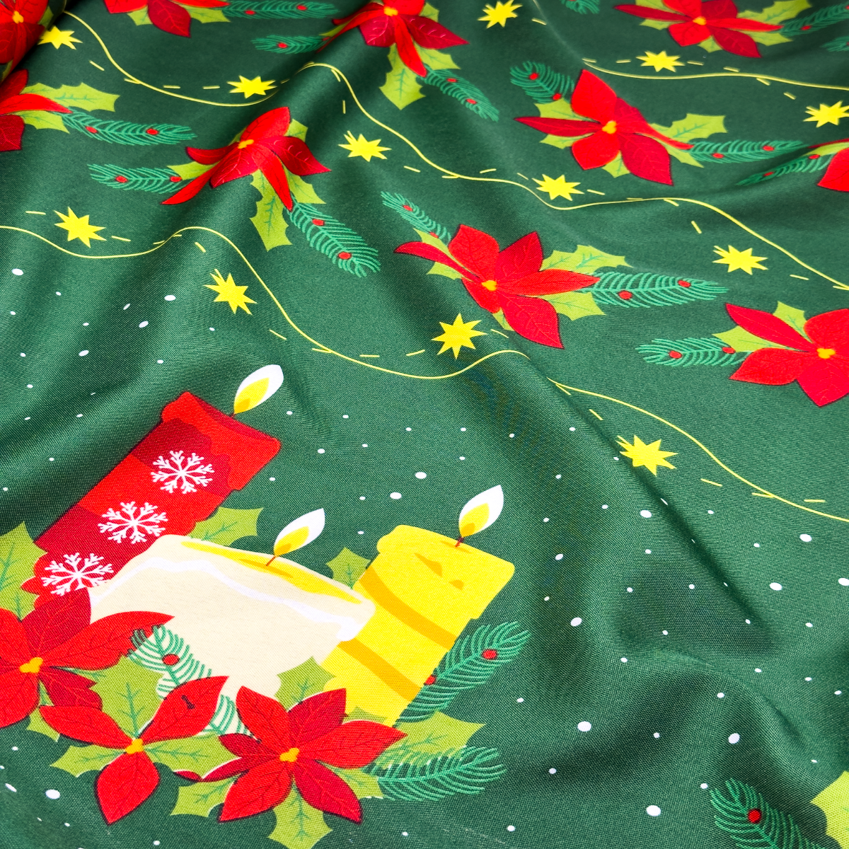 Tecido Oxford Natalino Chama de Natal