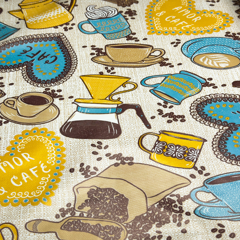 Tecido Toalha Térmica Estampada Café E Canela