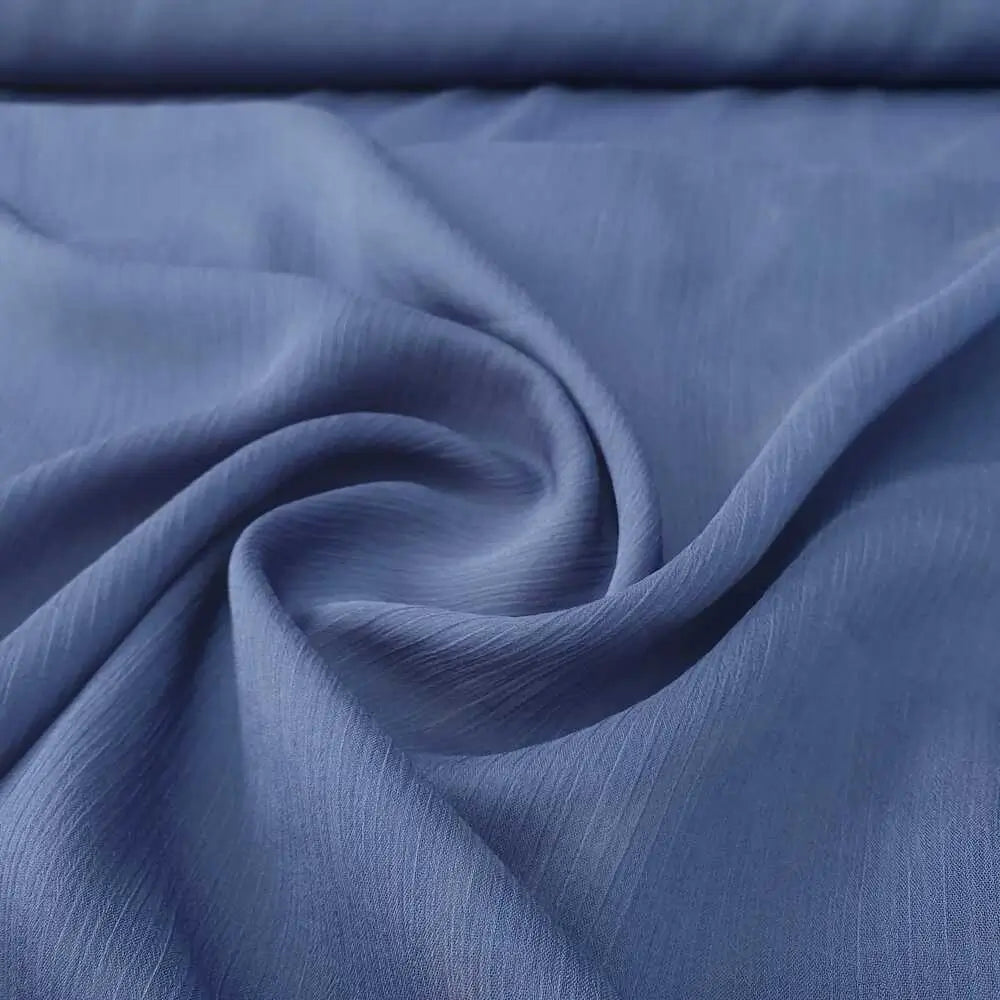 Elegante chiffon musseline liso na cor azul marinho, ideal para ocasiões formais.
