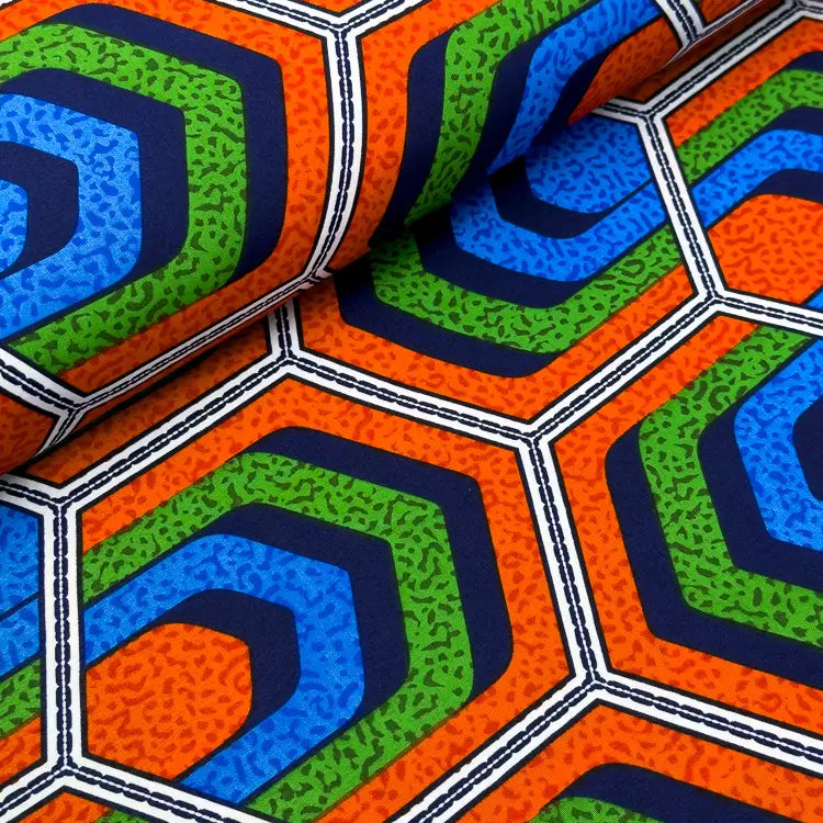 Tecido Microfibra Africana Hexa Pop