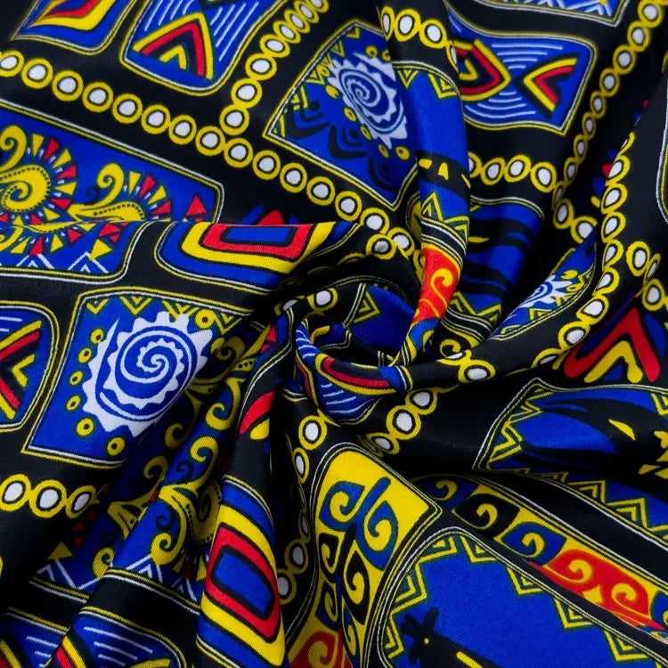 Tecido Microfibra Africana Mosaico Africano