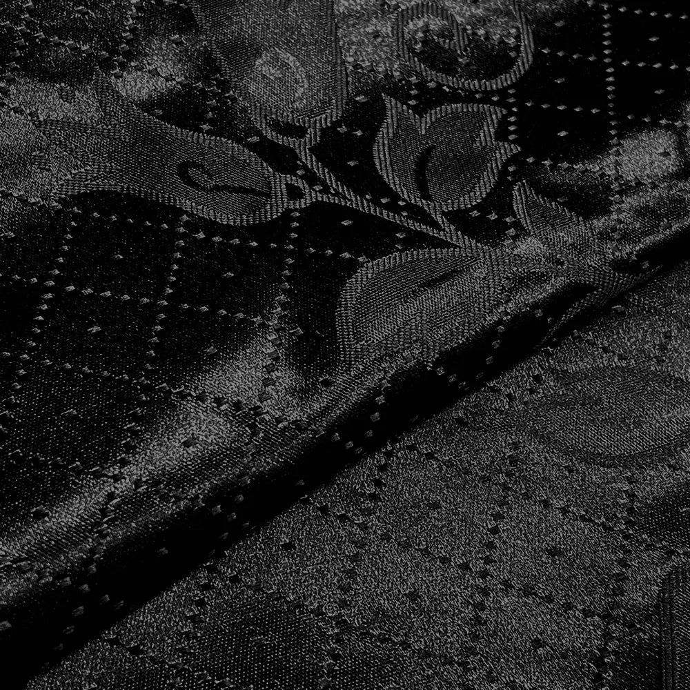 Tecido Satin Jacquard Pontilhado Floral