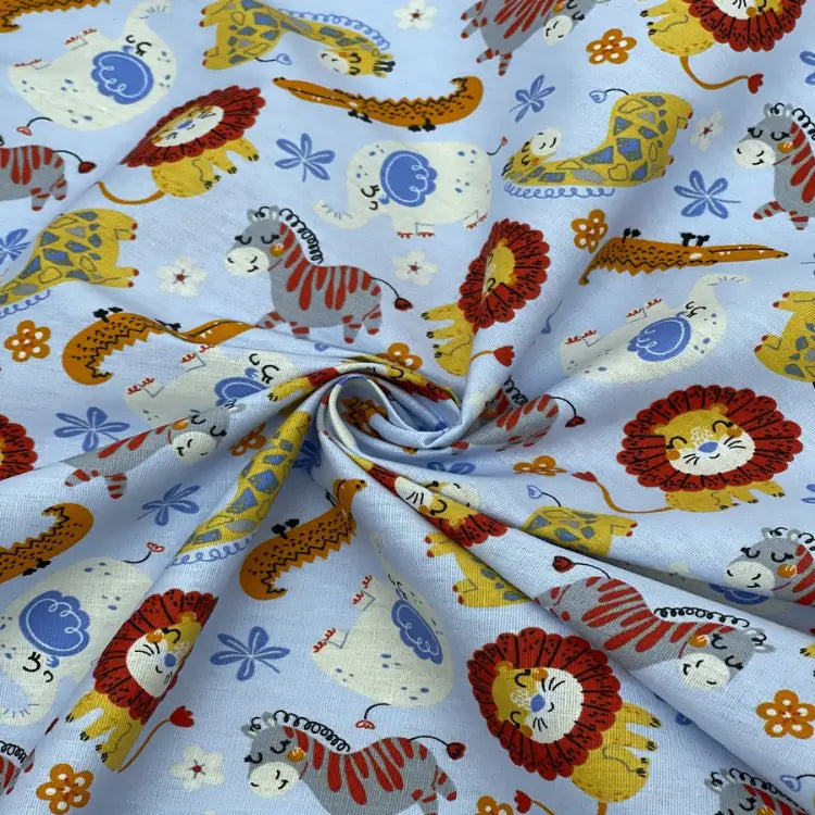 Tecido Tricoline Amigos da Savana