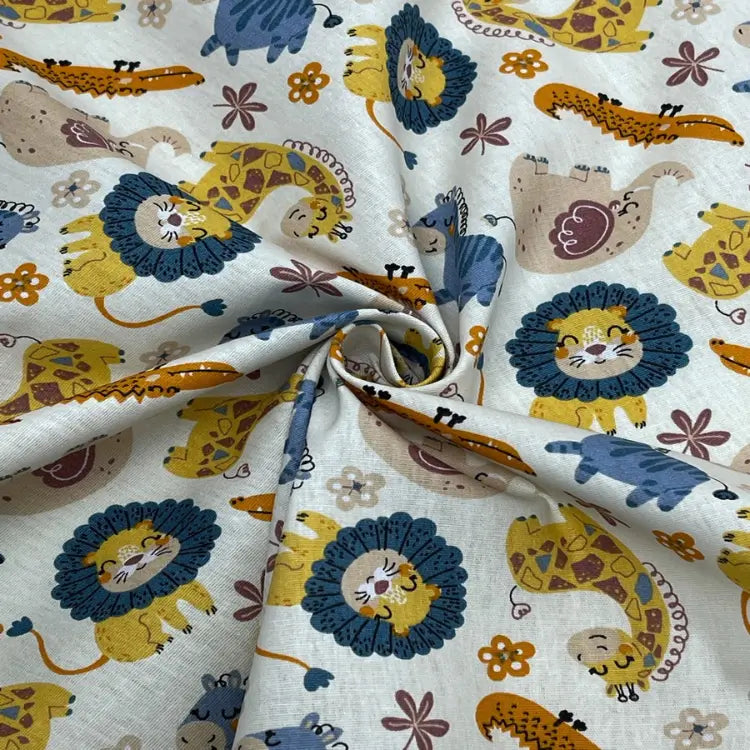 Tecido Tricoline Amigos da Savana