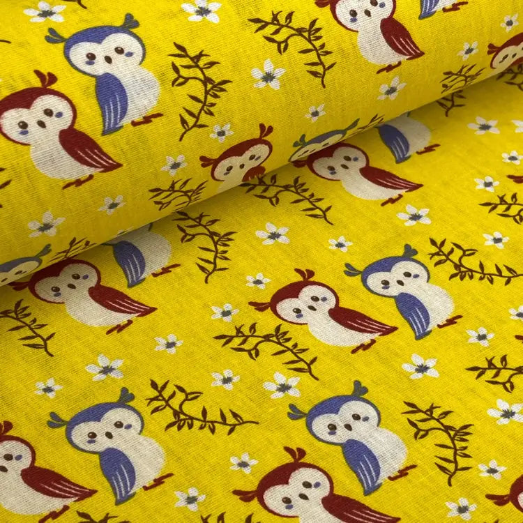 Tecido Tricoline Bosque das Corujas