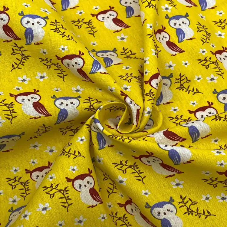 Tecido Tricoline Bosque das Corujas