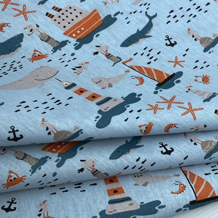 Tecido Tricoline Brincadeira Náutica