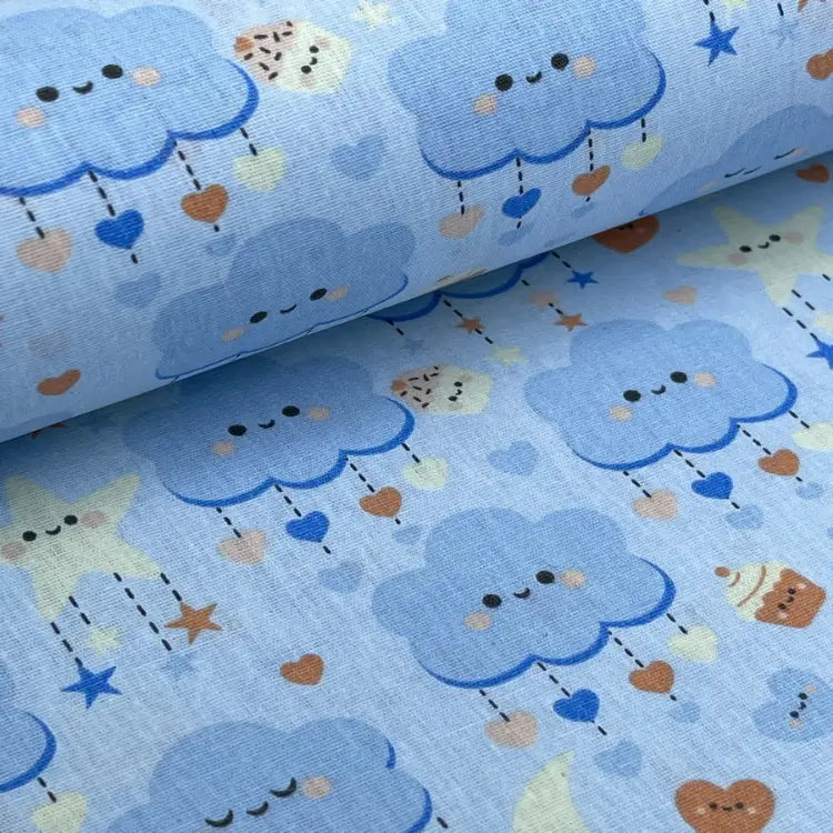 Tecido Tricoline Chuva de Amor