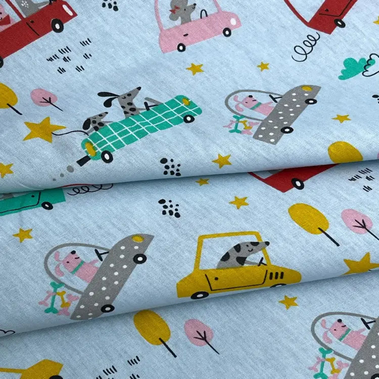 Tecido Tricoline Corrida dos Bichinhos