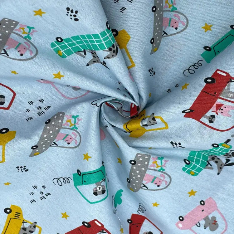 Tecido Tricoline Corrida dos Bichinhos