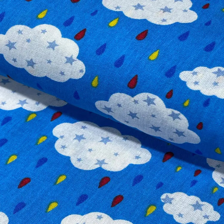 Tecido Tricoline Gotas de Chuva