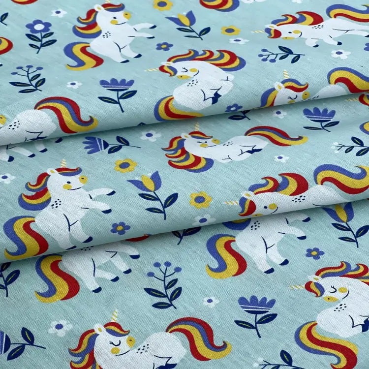 Tecido Tricoline Jardins de Unicórnios
