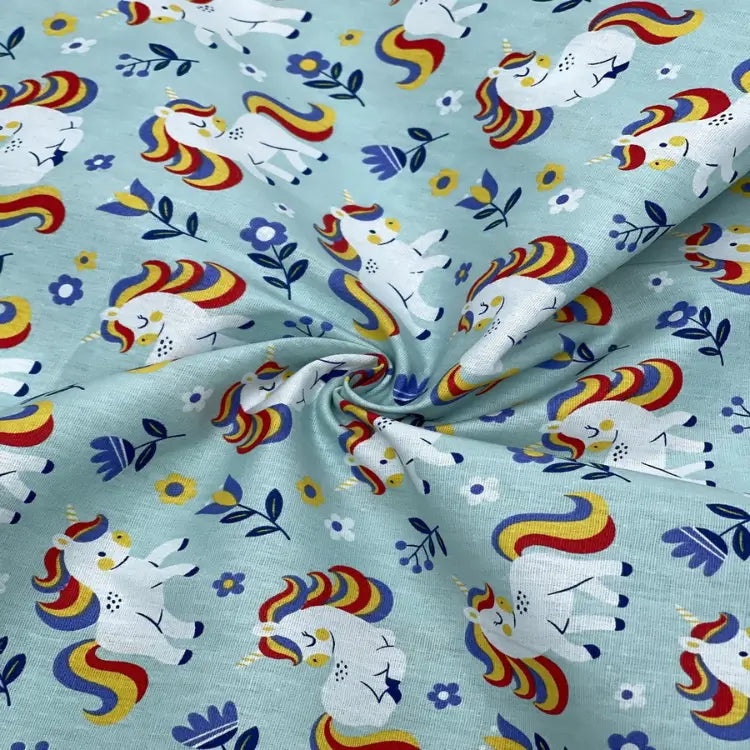 Tecido Tricoline Jardins de Unicórnios