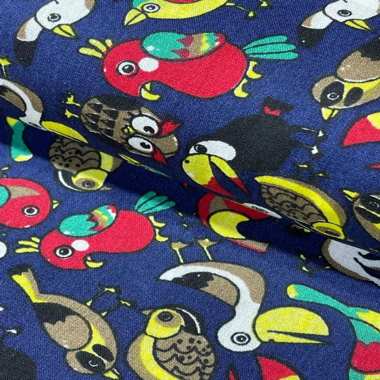 Tecido Tricoline Paraíso das Aves