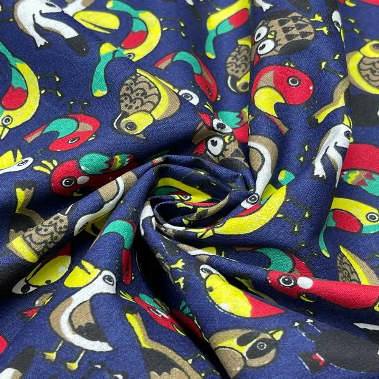 Tecido Tricoline Paraíso das Aves