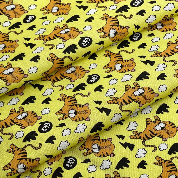 Tecido Tricoline Tigres Grrr!