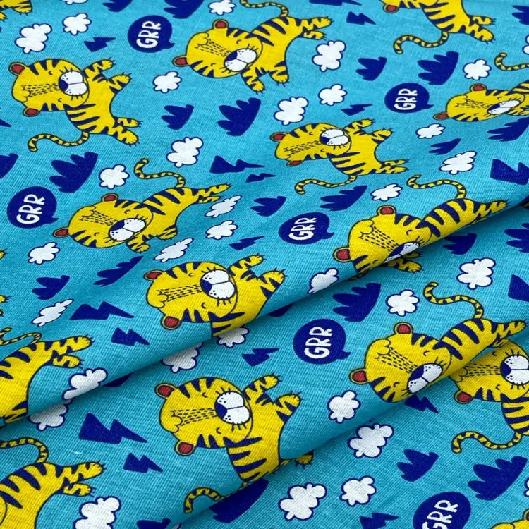 Tecido Tricoline Tigres Grrr!