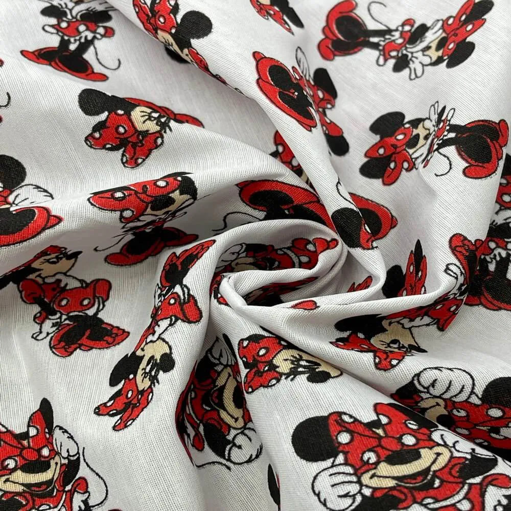 Tecido Tricoline Mista Minnie