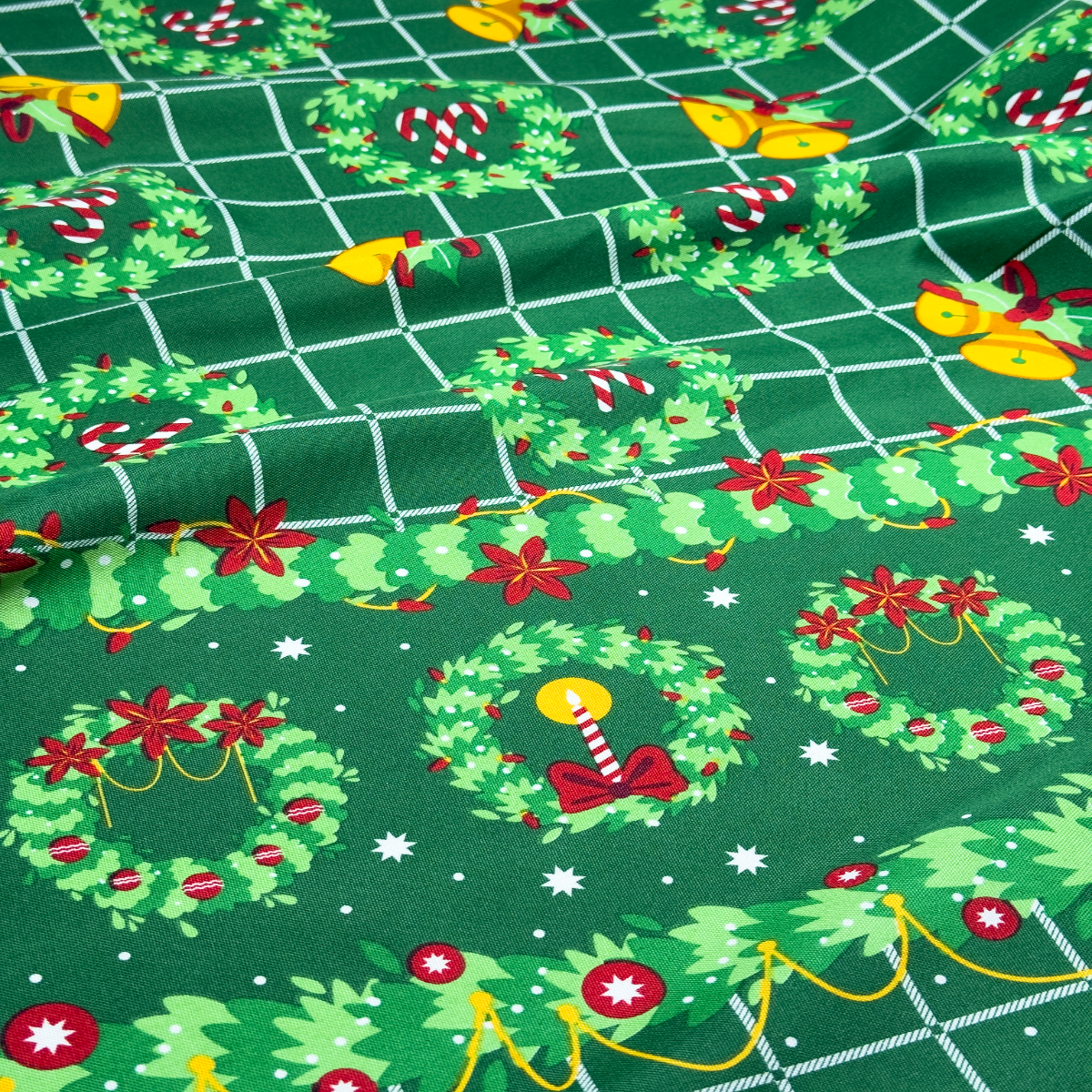 Tecido Oxford Natalino Guirlandas de Natal