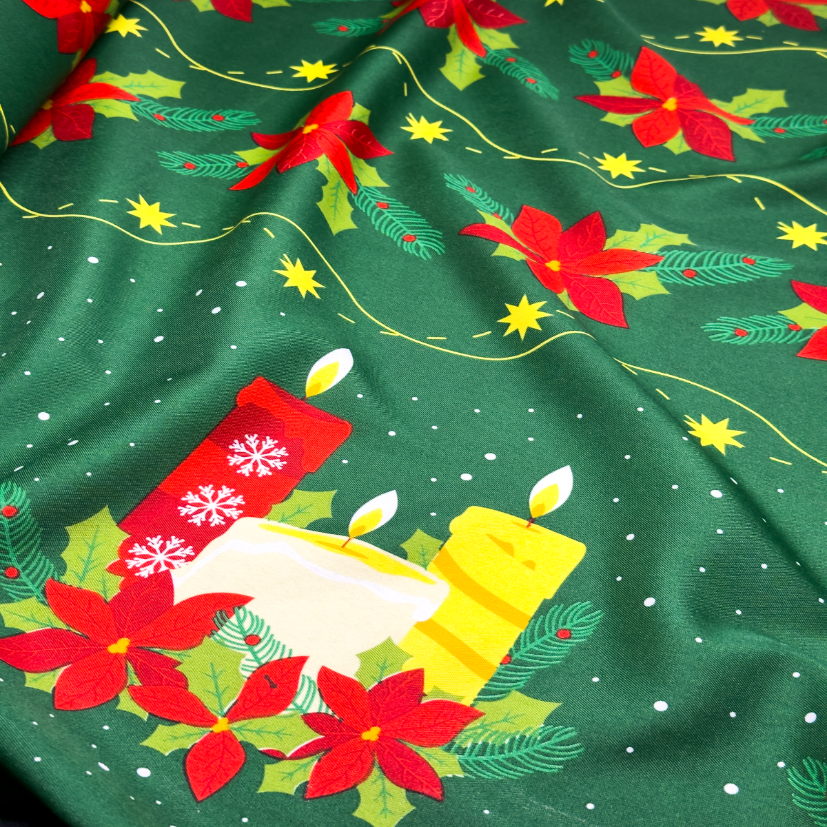 Tecido Oxford Natalino Chama de Natal