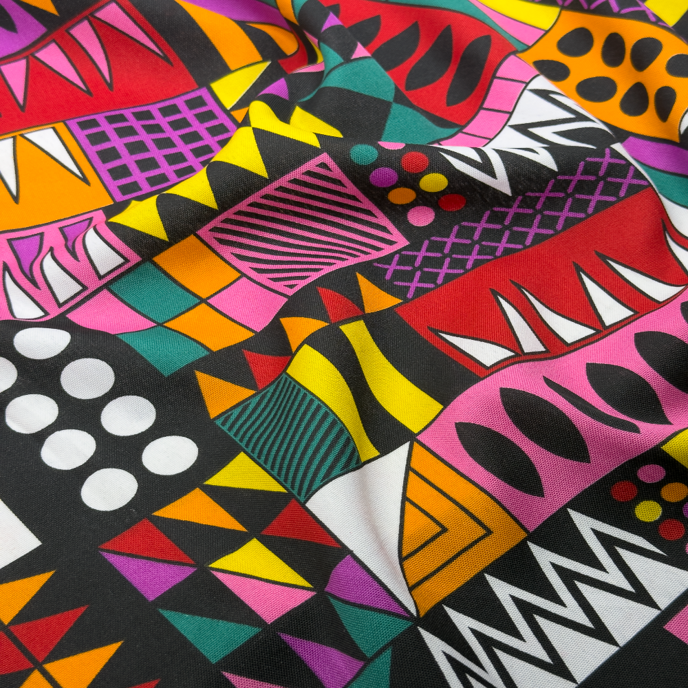 Tecido Oxford Africano Mosaico Vibrante