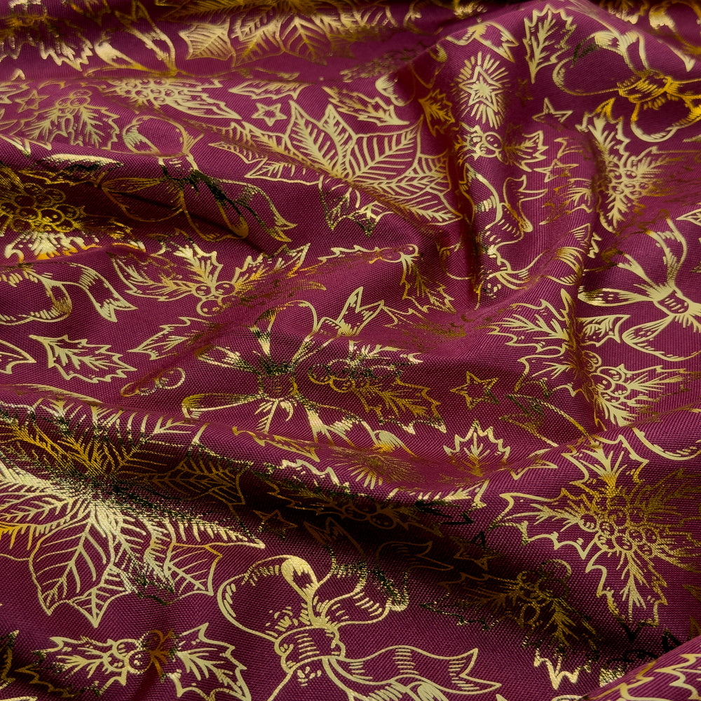 Tecido Oxford Folhagem Natalina