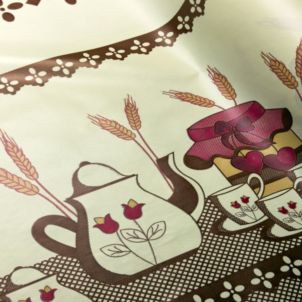 Tecido Toalha Térmica Estampada Café Colonial