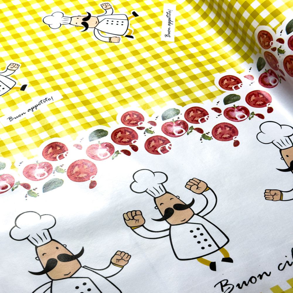 Tecido Toalha Térmica Estampada Chef Italiano