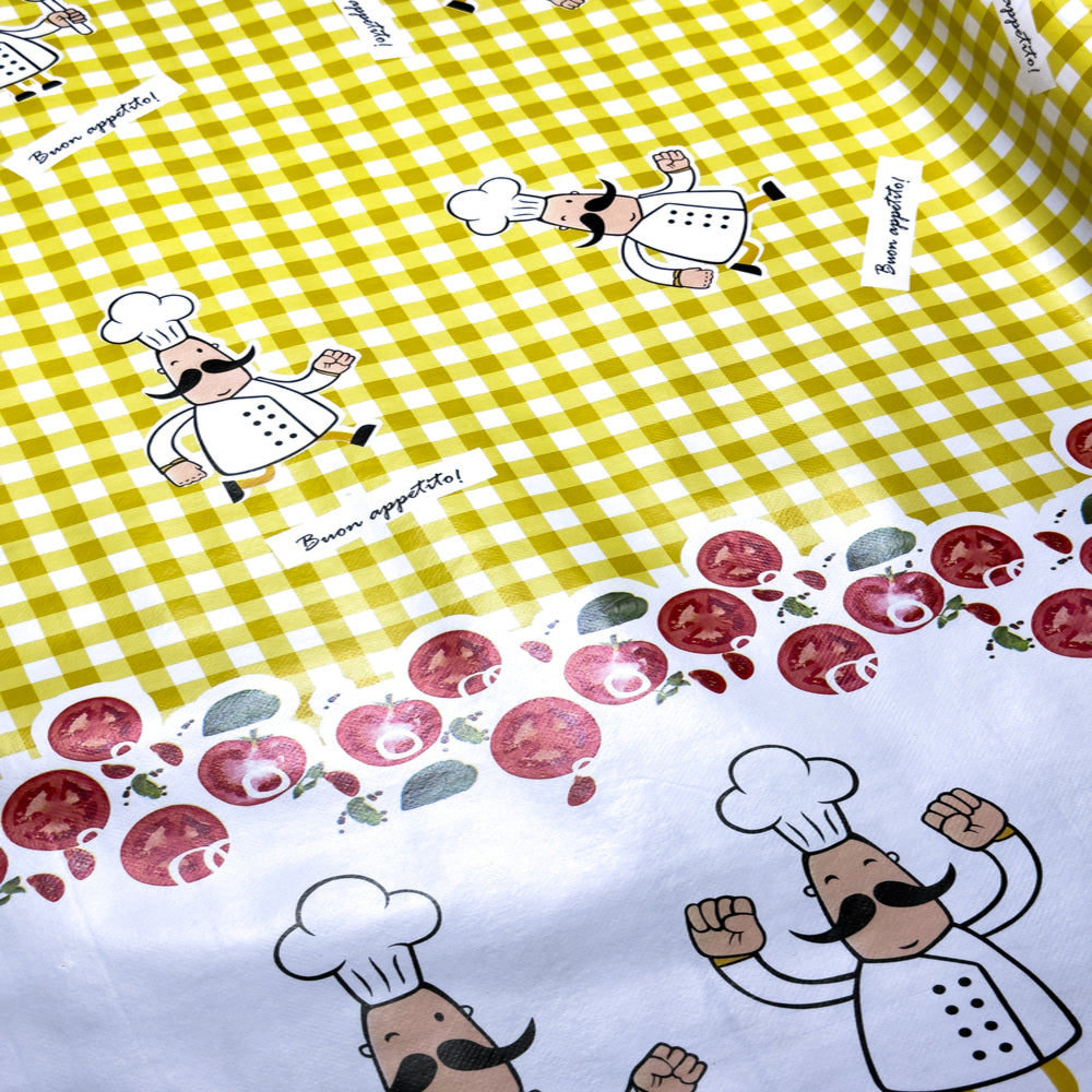 Tecido Toalha Térmica Estampada Chef Italiano