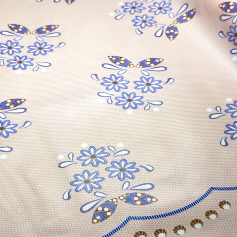 Tecido Toalha Térmica Estampada Flores Lilás 1,40 De Largura