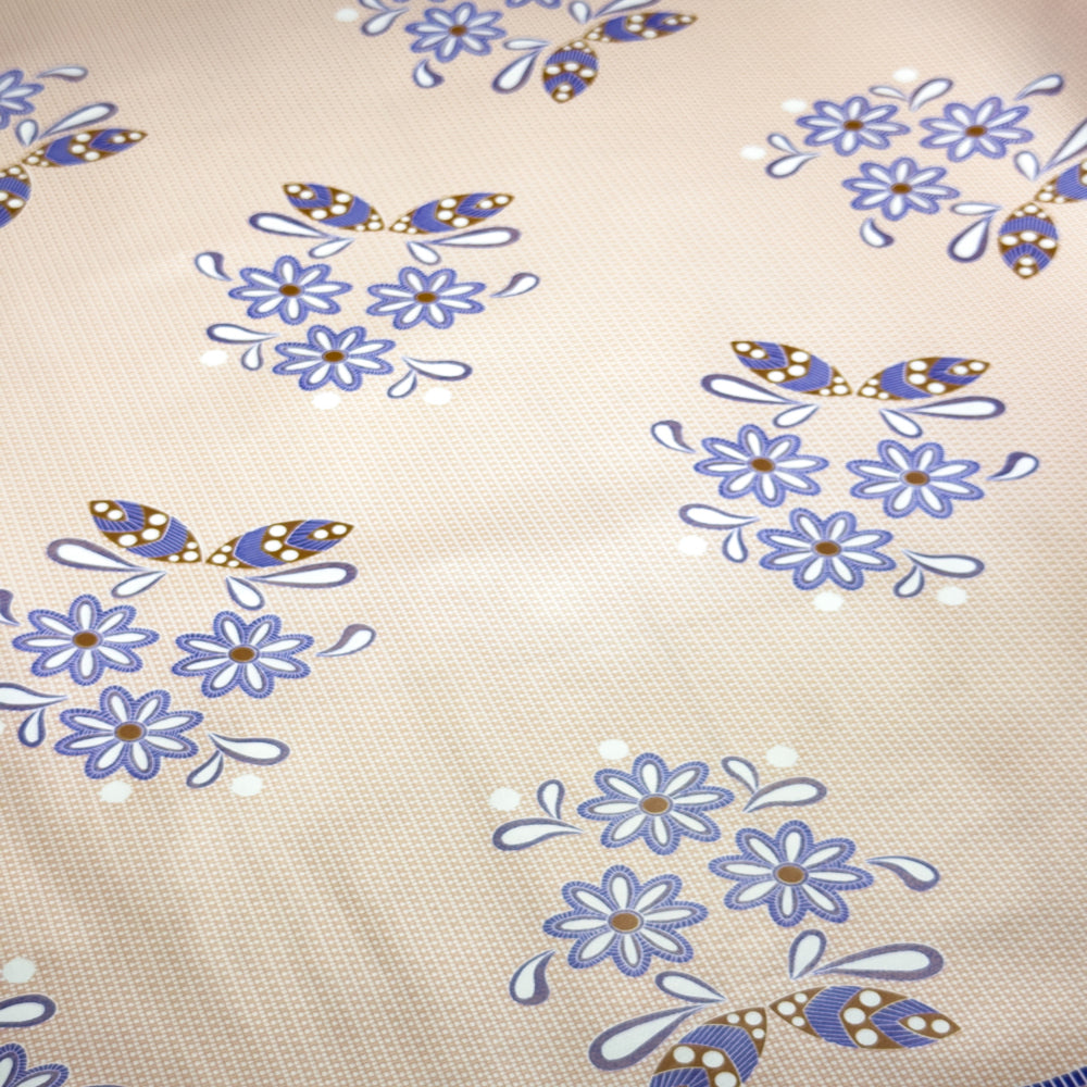 Tecido Toalha Térmica Estampada Flores Lilás 1,40 De Largura