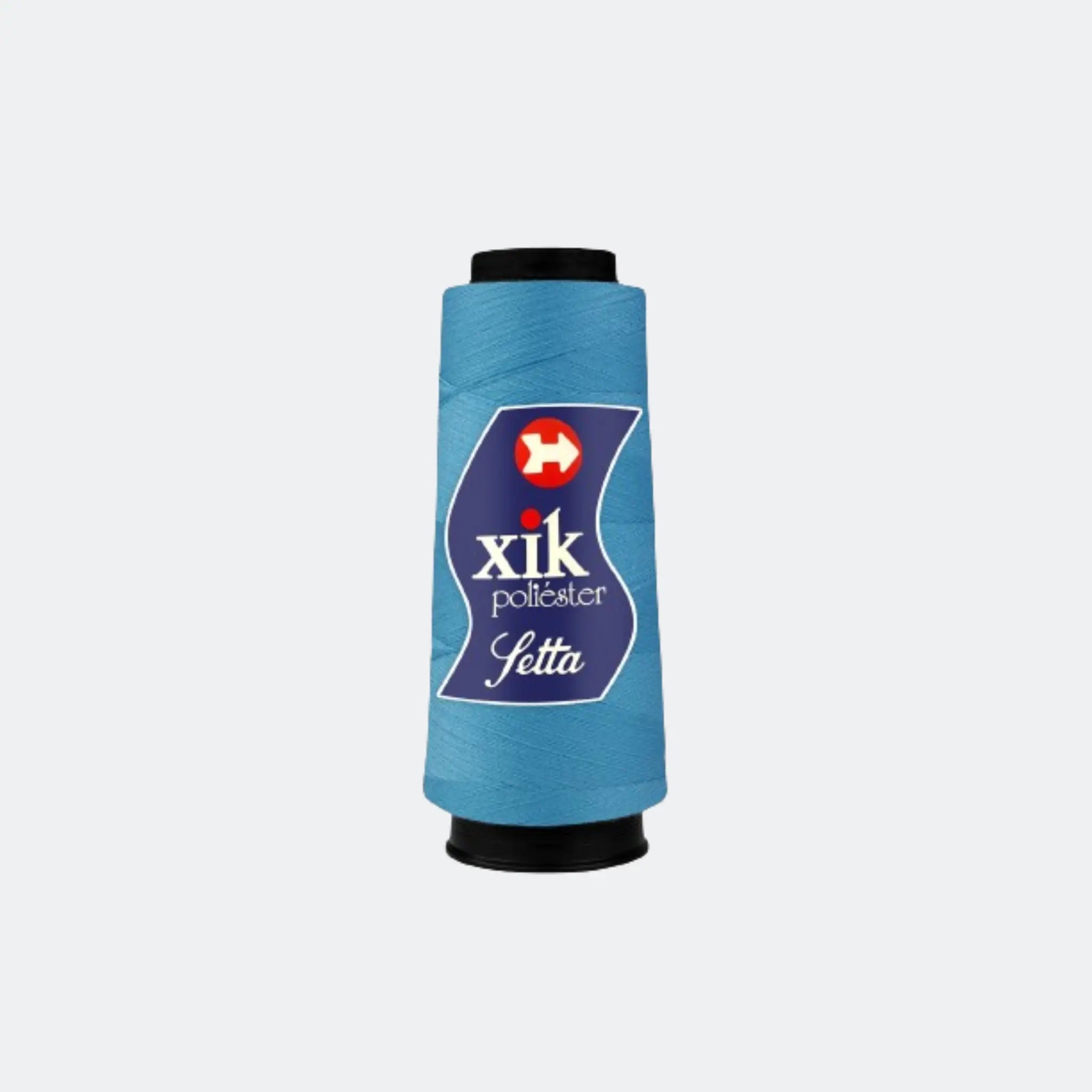 Carretel de linha de costura Setta Xik cor azul celeste, 120 2000j, 100% poliéster fiado, para uso geral em moda.