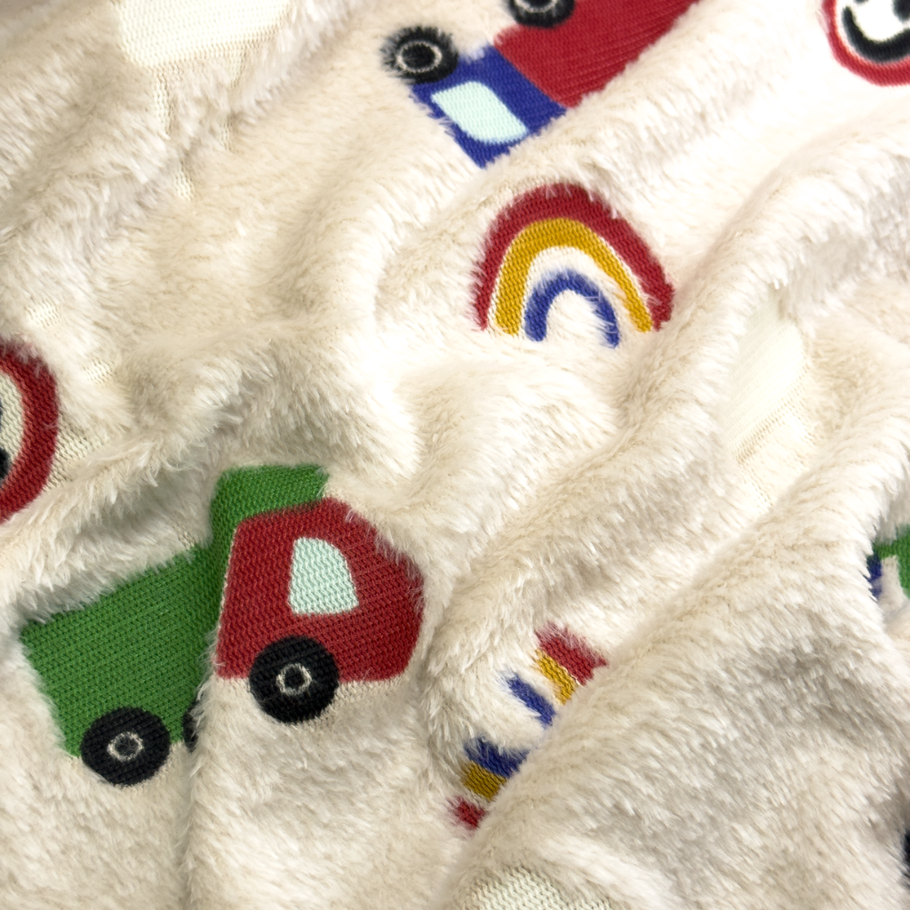 Tecido Microsoft Fleece Veículos Baby