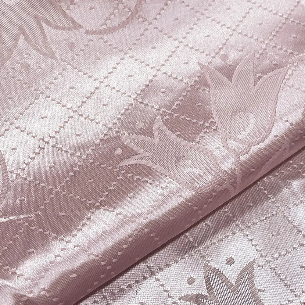 Tecido Satin Jacquard Pontilhado Floral