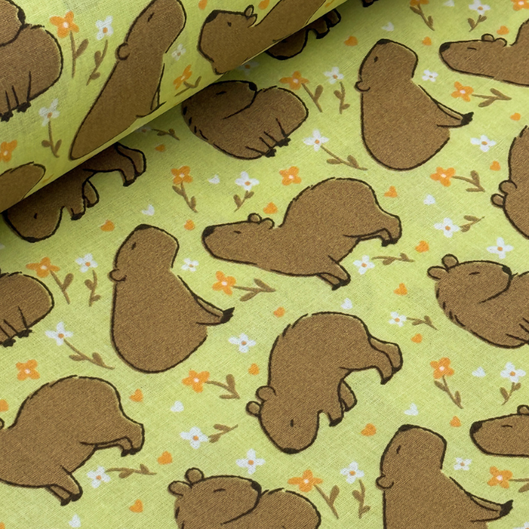 Tecido Tricoline Capivara Mansa