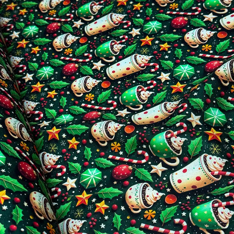 Tecido Tricoline Digital Caneca Festiva